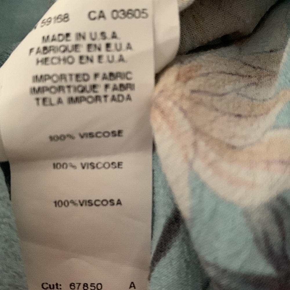 Karen Kane Aqua Floral Tie Front Camp Shirt - Picture 7 of 7